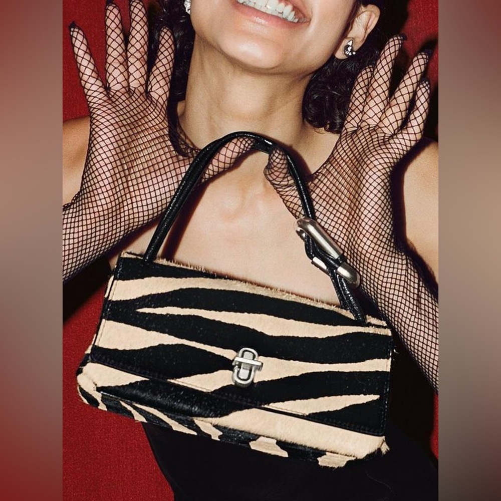 Marc Jacobs The Zebra Haircalf Mini Dual Bag - Black Brown Cream Leather